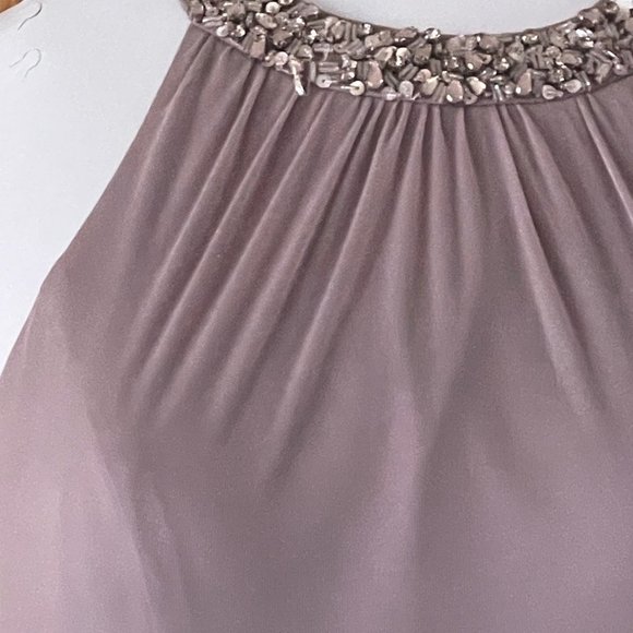 CHRISTINA WU Jeweler Halter Gown in Truffle (Lilac). Size 10. - Picture 4 of 5